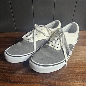 Vans Doheny Suede/Canvas sneakers, Retro Sport Pewter White Black colorway.